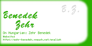 benedek zehr business card